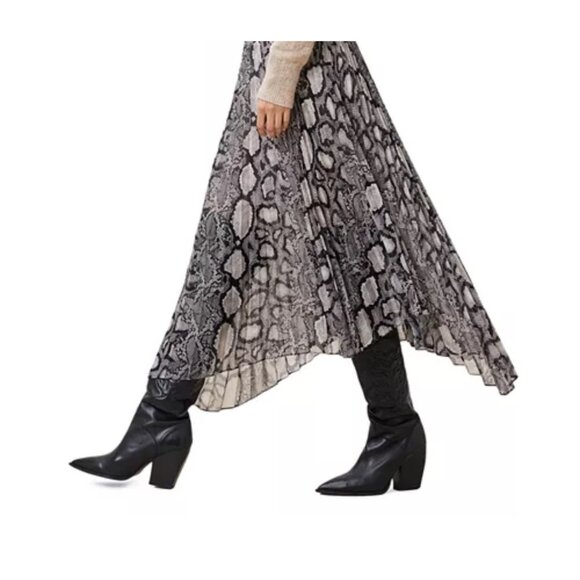 All Saints Donatello Snake Print Sleeveless Midi Dress Size M - Picture 9 of 11